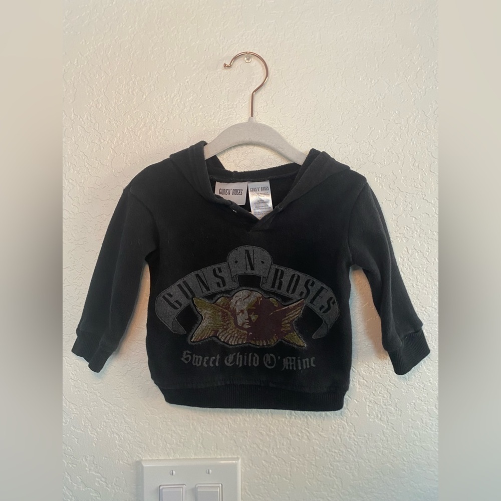 Guns N’ Roses Sweet Child O’ Mine Black Baby Hoodie Sweatshirt • Size 12 Months